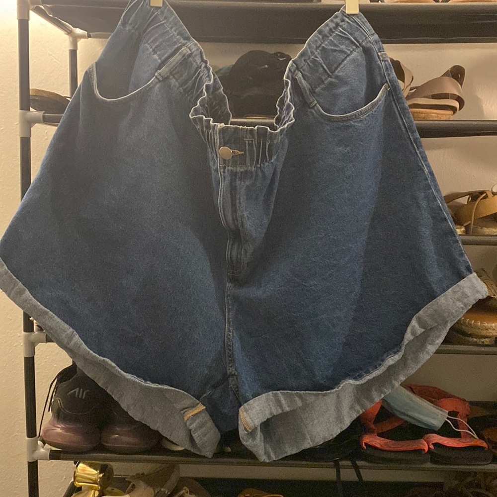 Plus size denim shorts